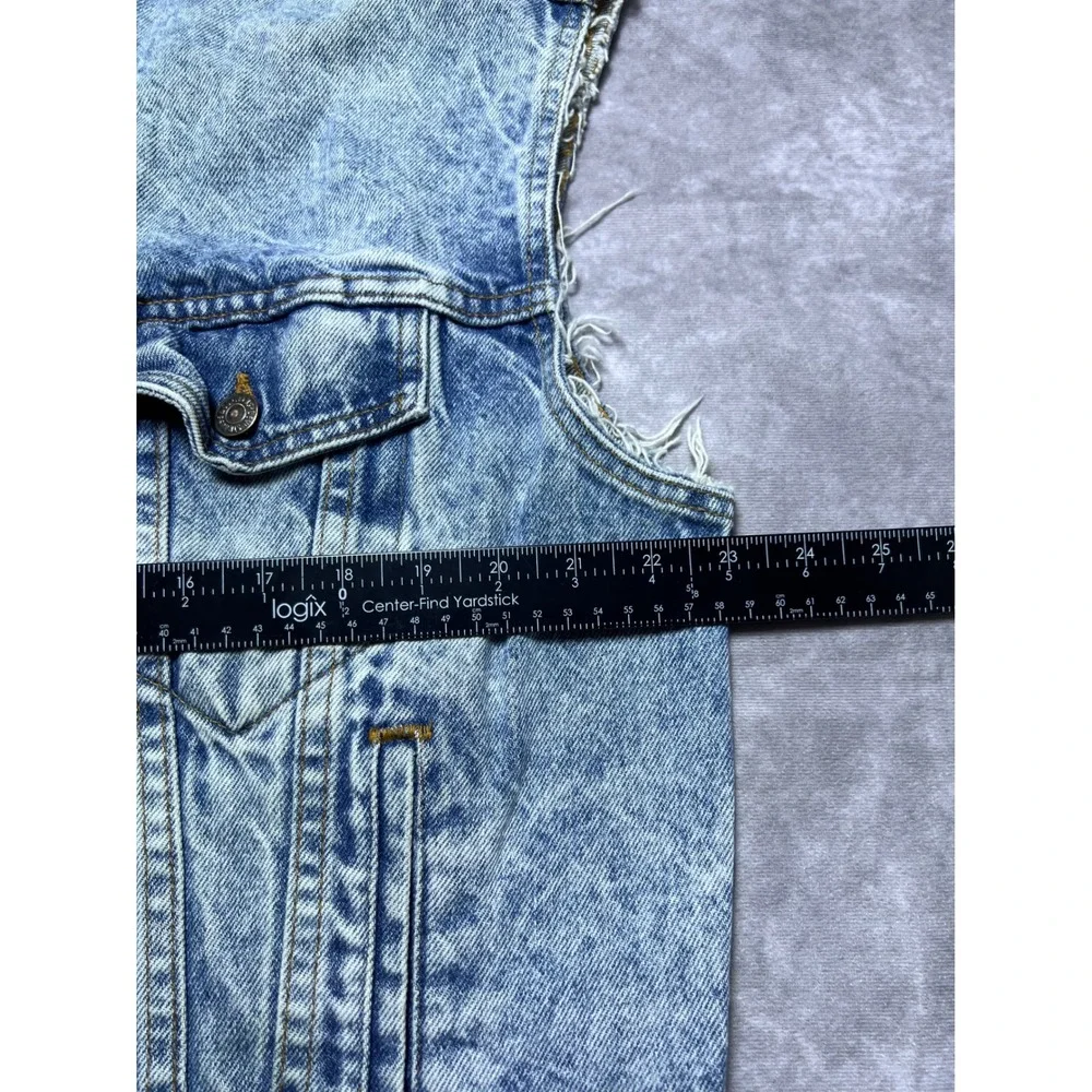 Levi's Denim Vest Mens M Blue Acid Wash Frayed Cut Off Trucker 70507-0219 USA